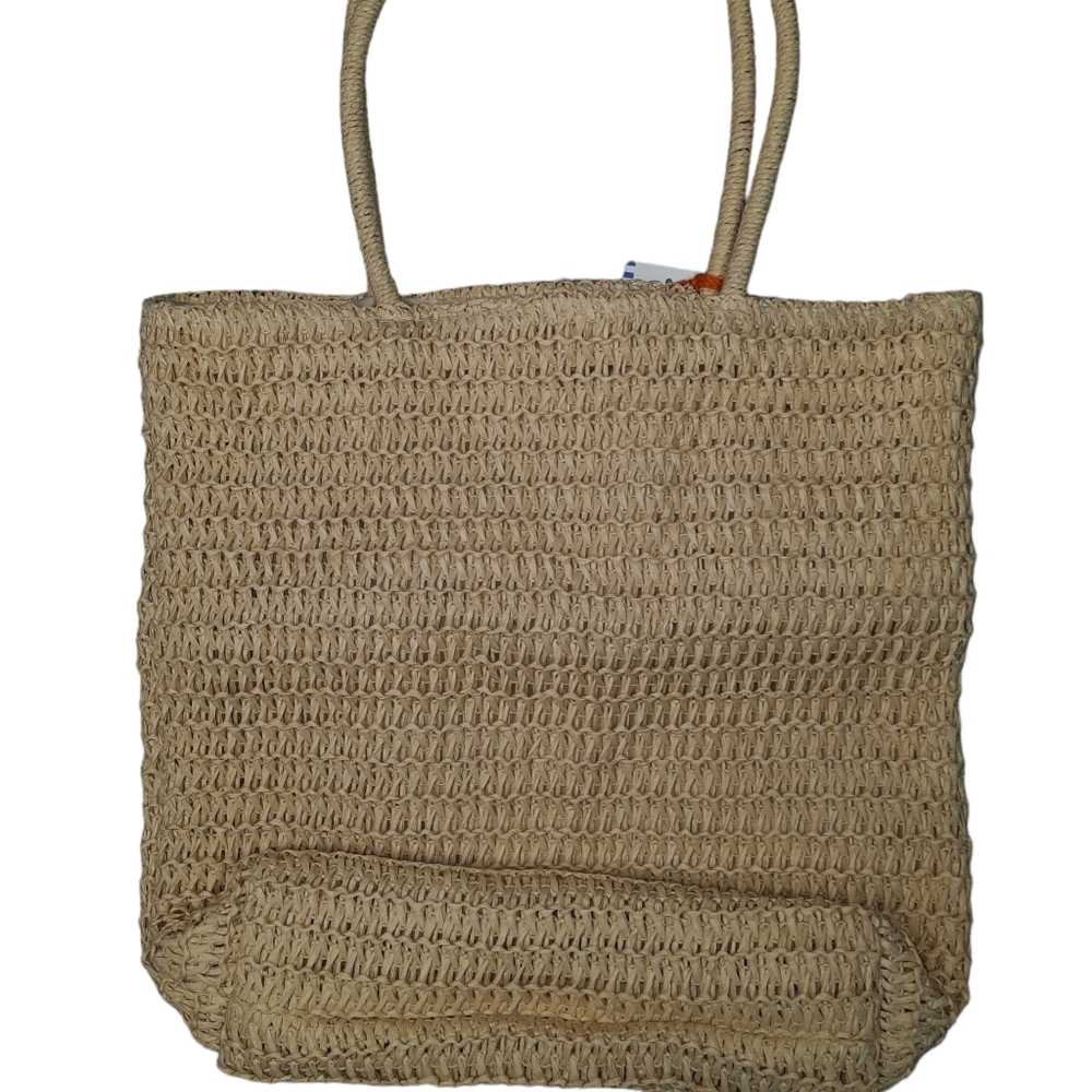 Crochet Woven Straw NWT Open Tote - Picture 2 of 9